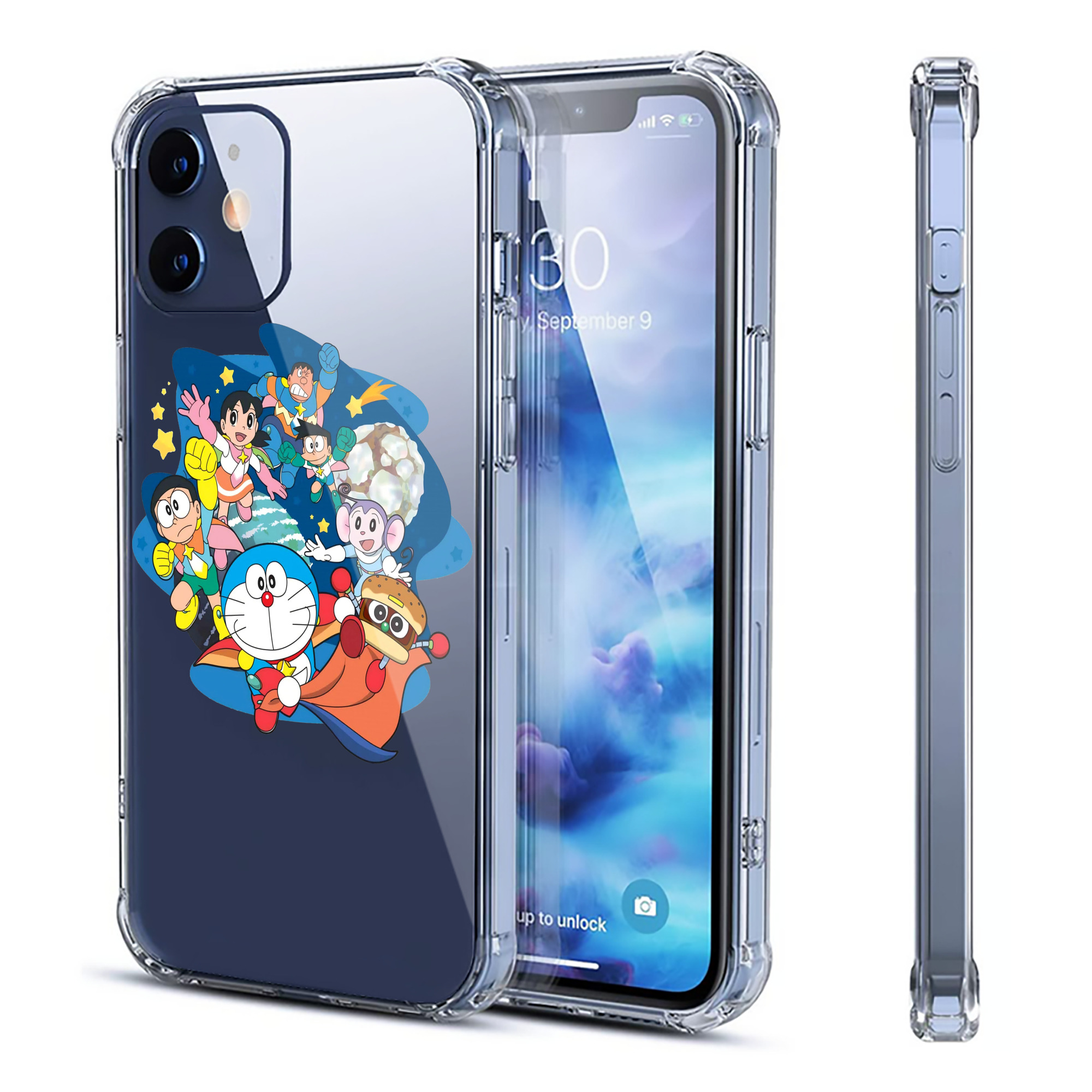 （画像用） ドラえもん Doraemon 【iPhone 12シリーズ対応】透明スマホケース（クリアソフトケース）